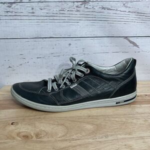 63 Fascar Exclusive Black Leather Lace Up Comfort Casual Sneakers Men Size 10